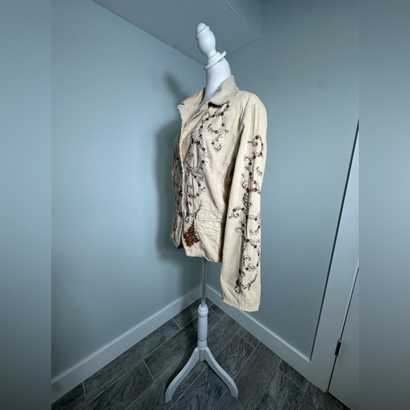 Johnny Was Embroidered Paisley Corduroy Blazer  Jacket Size Large - Picture 5 of 17